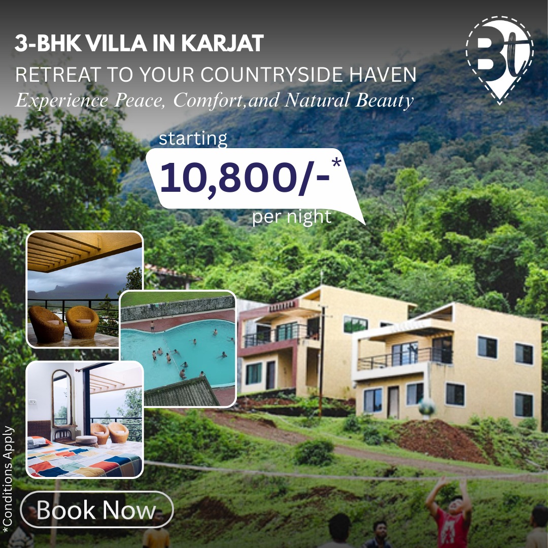 3-BHK Villa in Karjat
Discover the perfect blend of peace, comfort, and recreation at this elegant villa in Karjat.
β¨ Starting at βΉ10,800 for 6 guests
Highlights:
β’ Expansive swimming pool with a dedicated baby pool and relaxing poolside seating
β’ Childrenβs play zone, indoor games, and clubhouse dining options
β’ Live entertainment and performances at the clubhouse stage
β’ Exclusive access to a private waterfall and a serene natural lake within the property
β’ Calm surroundings ideal for birdwatching
β’ Yoga and meditation sessions for complete rejuvenation
Ideal for families, groups, and nature lovers looking for a refreshing escape.
π Book your getaway today!
π #EscapeToKarjat #KarjatVillas #LuxuryInNature #KarjatGetaway #HiddenGemsOfKarjat #VillaVacations #WeekendLuxury #StayInKarjat #NatureAndLuxury